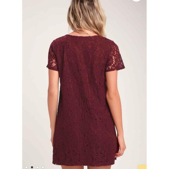 Lulus Bancroft Red Lace Shift Dress - Picture 3 of 7
